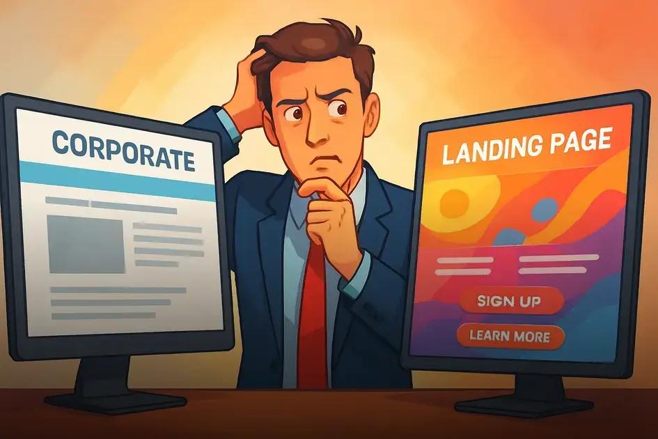 site institucional ou landing page: qual converte mais e como escolher o ideal
