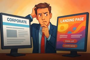 site institucional ou landing page: qual converte mais e como escolher o ideal