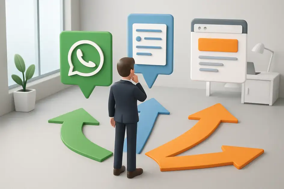 Como escolher entre campanha de WhatsApp, formulário ou landing page
